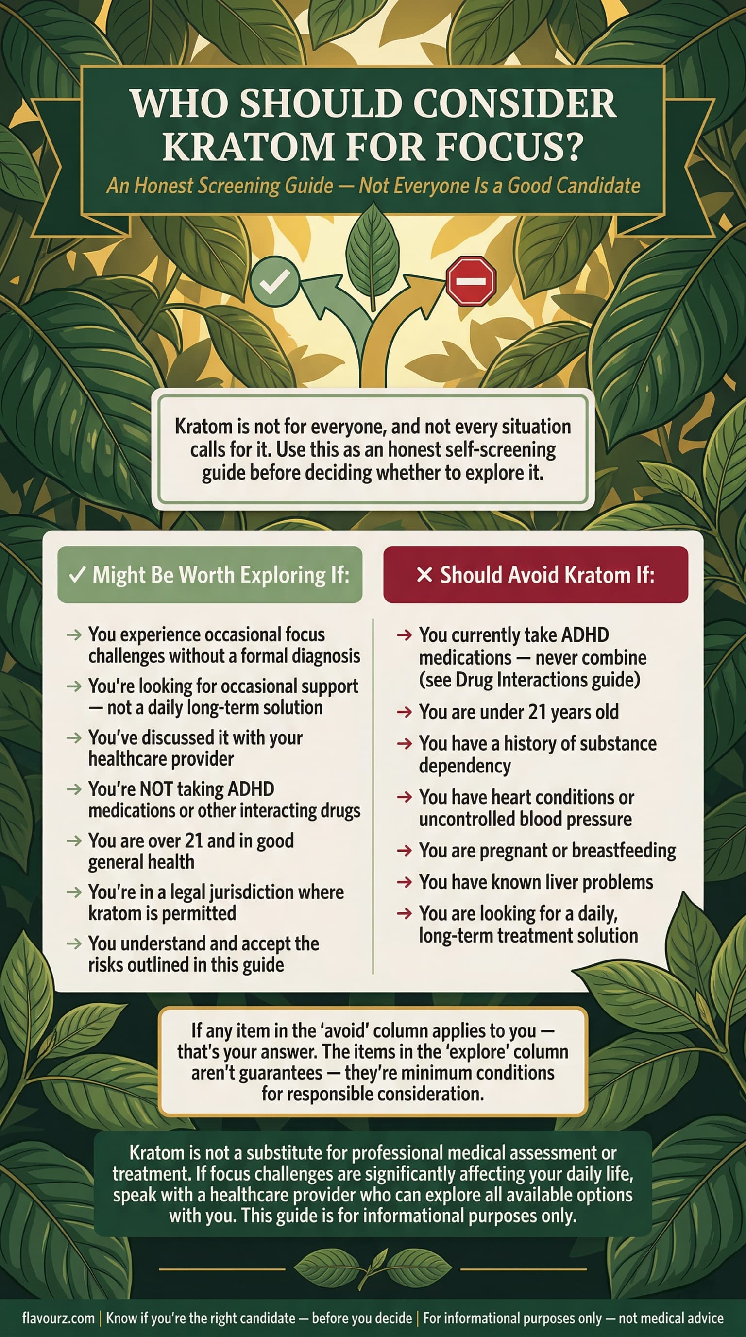 infographic for Who Might Consider Kratom for Focus (And Who Shouldn't) kratom